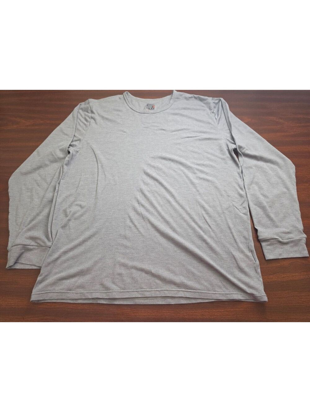 32 Degrees Heat Large Thermal Long Sleeve Crew Neck Gray Base Layering Core Top